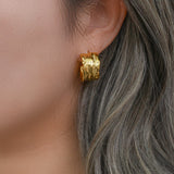 Tin Foil Wide Hoop Earrings Titanium Steel