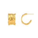 Tin Foil Wide Hoop Earrings Titanium Steel
