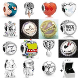 925 Silver D23 Animal Heart Charm Women Bracelet DIY Jewelry Gift