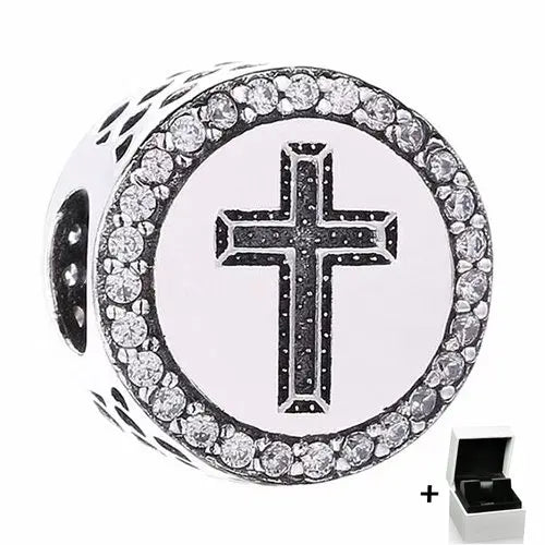 925 Silver Pram Cross Charm for Women Bracelet Jewelry