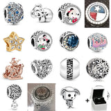 925 Sterling Silver Mouse Park Holiday Castle Charm for DIY Bracelet Jewelry