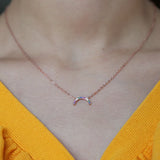Sterling Silver Filled Rainbow CZ Necklace for Women
