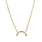 Sterling Silver Filled Rainbow CZ Necklace for Women