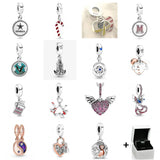 925 Sterling Silver Heart Pendant for Women's DIY Bracelet