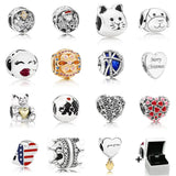 925 Silver Kitten Puppy Beaded Bracelet DIY Jewelry