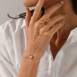 Butterfly Bracelet and Finger Chain Set for Women