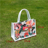 Large One Shoulder Jute Bag, Retro Style Shopping Handbag