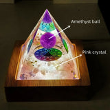 Crystal Rubble Pyramid Ornaments LED Night Light Table Decoration