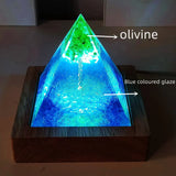 Crystal Rubble Pyramid Ornaments LED Night Light Table Decoration