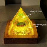 Crystal Rubble Pyramid Ornaments LED Night Light Table Decoration
