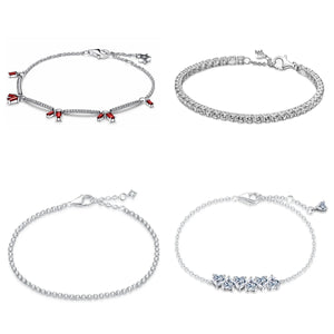 925 Silver Charms Bracelet Women Jewelry Gift