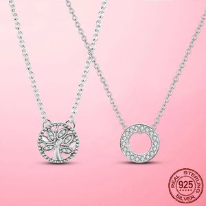 925 Silver Family Tree Necklace for Women Wedding Party Female Jewelry Gift