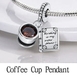 925 Sterling Silver Coffee Mug Charm Pendant Bead for Jewelry Making