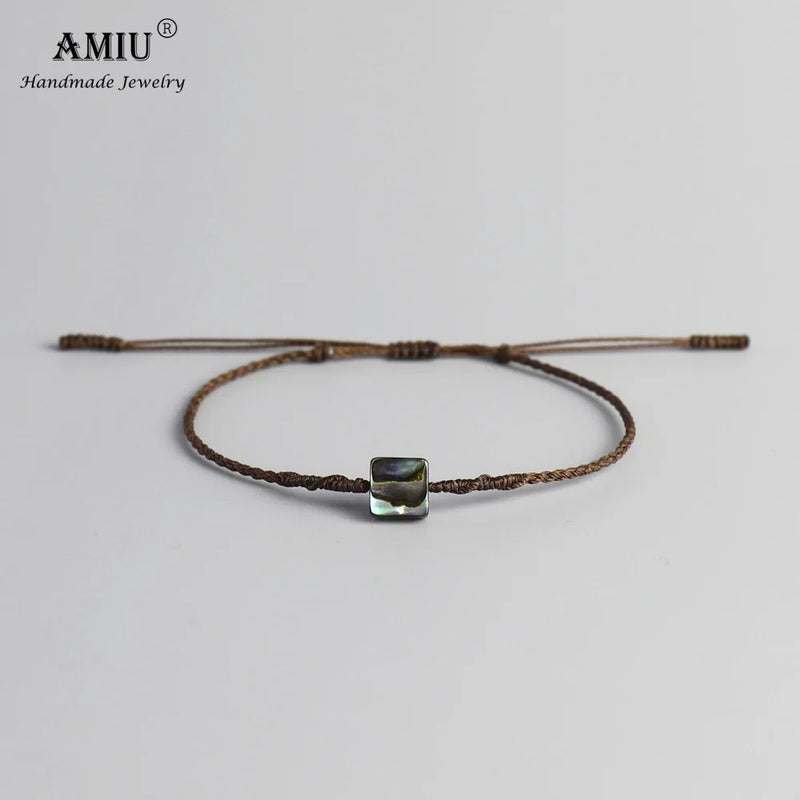 Abalone Shell Spiral Knot Rope Bracelet Waterproof