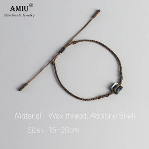 Abalone Shell Spiral Knot Rope Bracelet Waterproof