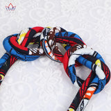 African Ankara Knot Necklace Multistrand Tribal Chunky Jewelry WYA071