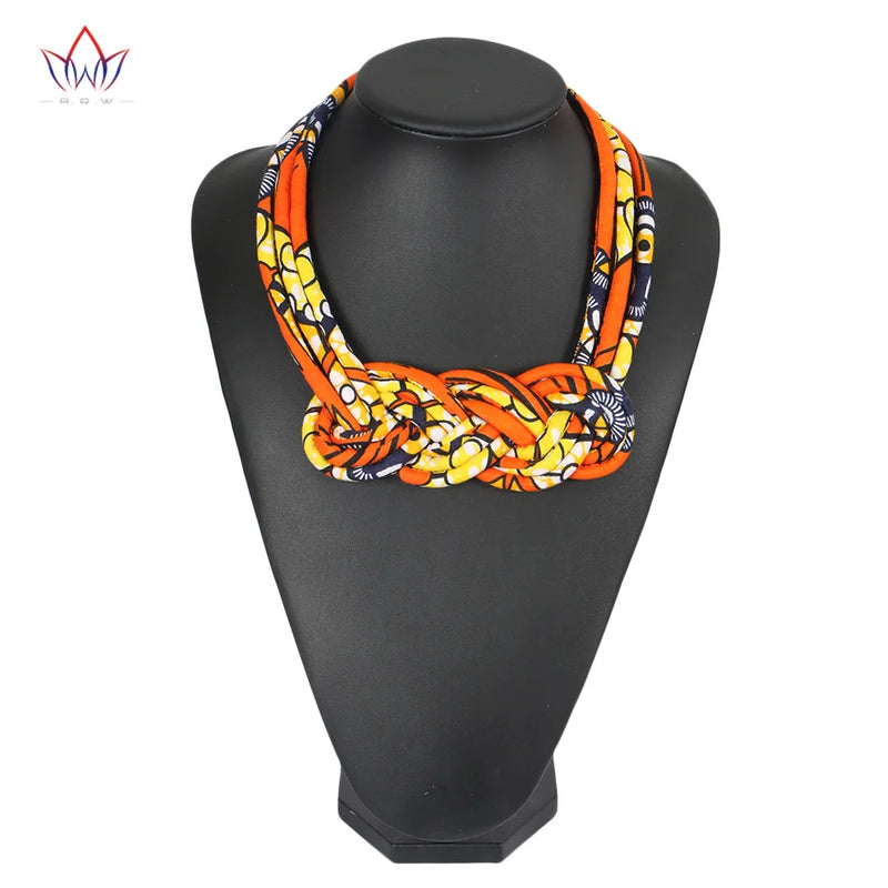 African Boho Necklace Multicolor Cotton Jewelry WYA031