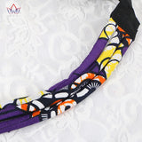African Boho Necklace Multicolor Cotton Jewelry WYA031