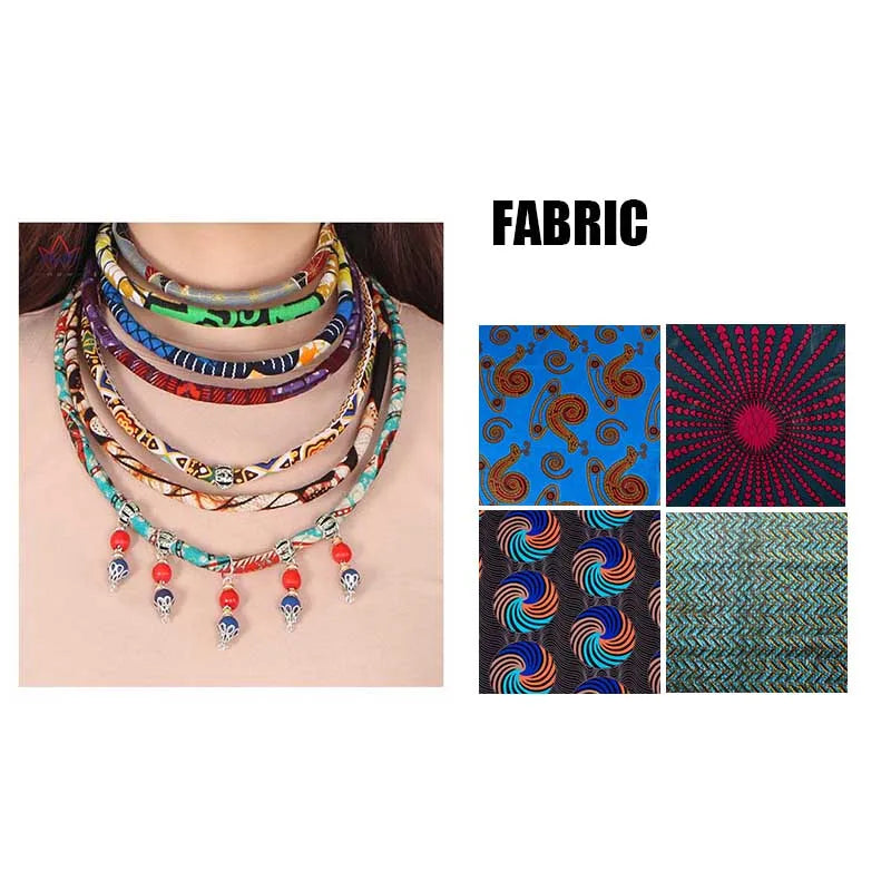 African Necklace Bib Summer Jewelry 100% Cotton