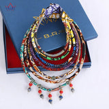 African Necklace Bib Summer Jewelry 100% Cotton