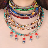 African Necklace Bib Summer Jewelry 100% Cotton