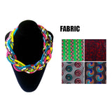 Colorful Short Cotton Necklace Handmade Kente Fabric Bib Necklace