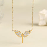 Angel Wings Pendant Titanium Steel Necklace Female Hot Selling
