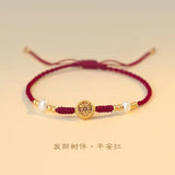 Animal Year Transfer Pearl Red Hand Rope Bracelet for Women