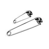 S925 Silver Flower Skull Pin Punk Style Men's Women's Accessory