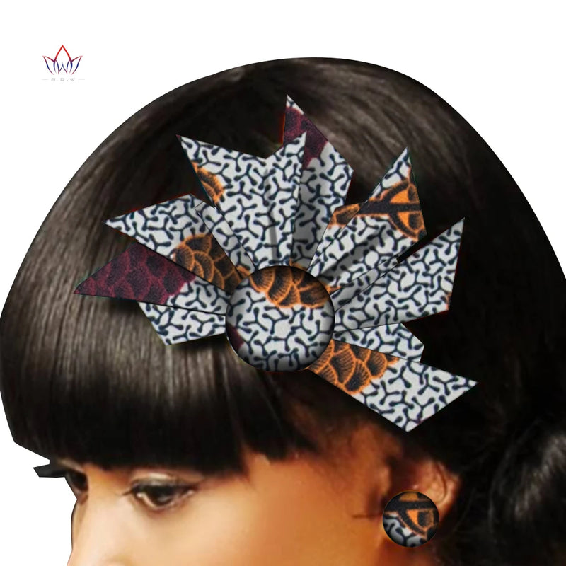 BRW Hand Dashiki Hair Clip Batik Mix Colors Boutique Hair Accessories