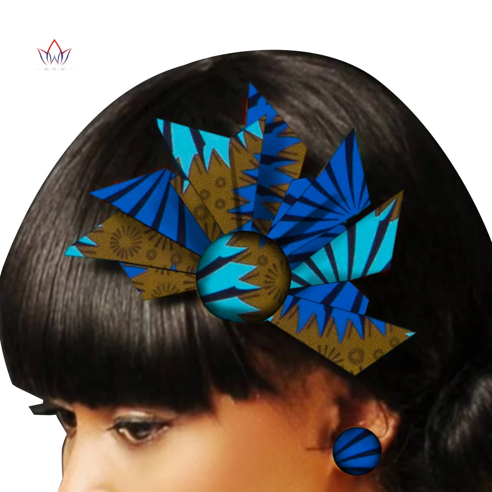 BRW Hand Dashiki Hair Clip Batik Mix Colors Boutique Hair Accessories
