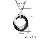 Non-fading ceramic Titanium Steel Pendant Necklace with Crystal from Austrian