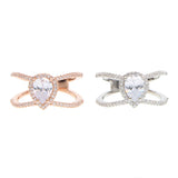 Vintage CZ Zircon Wedding Ring Plated X Ring