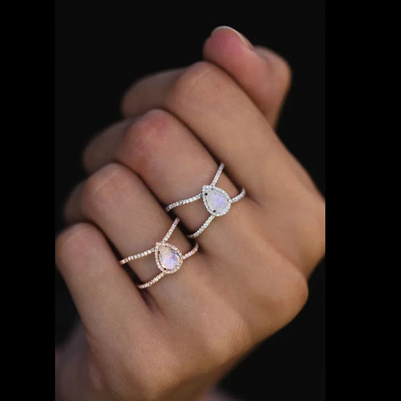 Vintage CZ Zircon Wedding Ring Plated X Ring