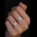 Vintage CZ Zircon Wedding Ring Plated X Ring