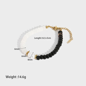 Agate Stone Choker Pearl Bracelet Set for Women