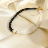 Agate Stone Choker Pearl Bracelet Set for Women