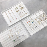 Black/White PU Leather Jewelry Pallet Necklace Tray for Rings Bracelet