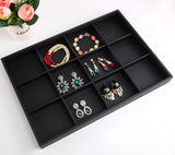 Black/White PU Leather Jewelry Pallet Necklace Tray for Rings Bracelet