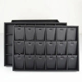 Black/White PU Leather Jewelry Pallet Necklace Tray for Rings Bracelet