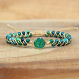 Boho Friendship Wrap Bracelet with Natural Stone Charm