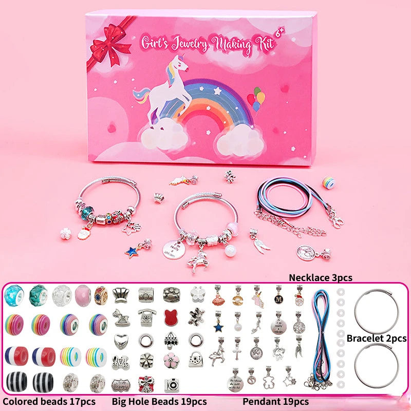 DIY Rainbow Crystal Beaded Bracelet Set