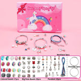 DIY Rainbow Crystal Beaded Bracelet Set