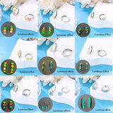 925 Silver Colorful Glowing Cat Earrings for Women Wedding Party
