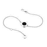 Sterling Silver Round Agate Bracelet Couple Bangle Edition Jewelry