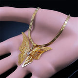 Hollow Carved Rhinestone Pendant Necklace with Snake Chain