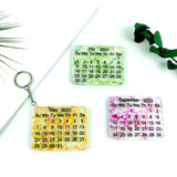 Square Calendar Keychain Crystal Epoxy Resin Mold DIY Pendant Silicone Mold