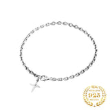Vintage Thai Silver Cable Chain 925 Sterling Silver Cross Bracelets
