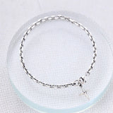 Vintage Thai Silver Cable Chain 925 Sterling Silver Cross Bracelets