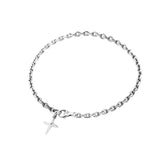 Vintage Thai Silver Cable Chain 925 Sterling Silver Cross Bracelets